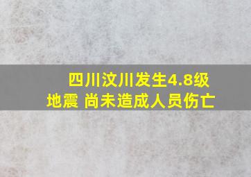 四川汶川发生4.8级地震 尚未造成人员伤亡